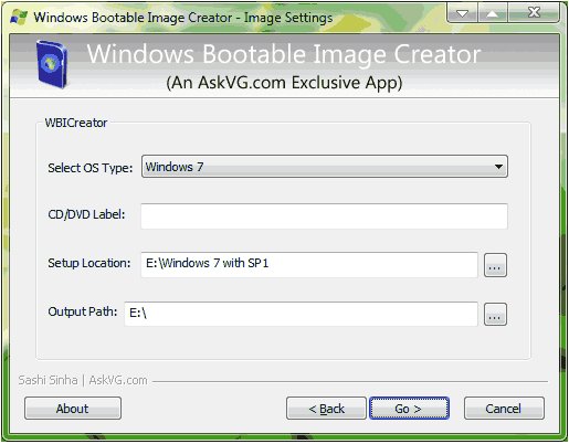 Windows Bootable Image Creator